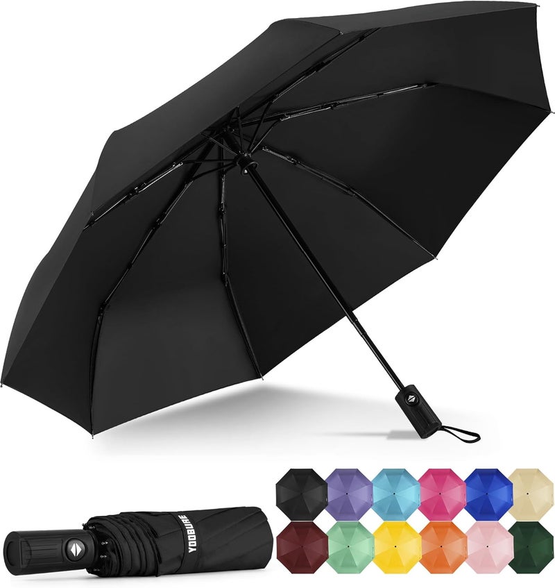 Yoobure Windproof Travel Umbrella - Automatic Umbrellas for Rain, Compact Folding Umbrella with UV Protection, Lightweight Portable Design for Backpack/Walking/Car, Sun & Storm Ready - Image 1